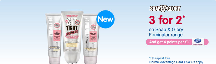 3 for 2 Soap & Glory Firminator range